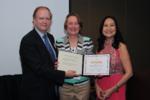 Dr. Roderick Hays receives an ISD Honorary Membership from Dr. Jean Bolognia and Dr. Vangee Handog